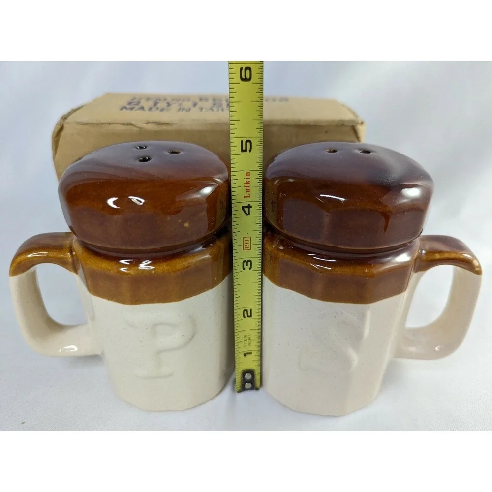 Vintage‎ Salt Pepper Shaker Set 5 Inch Taiwan Two Tone